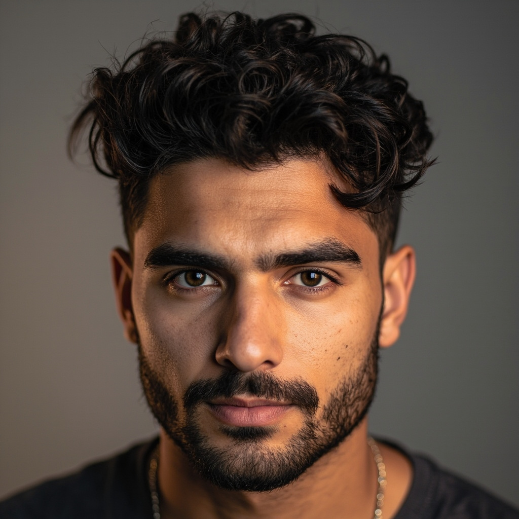 Burst Fade Curly Top