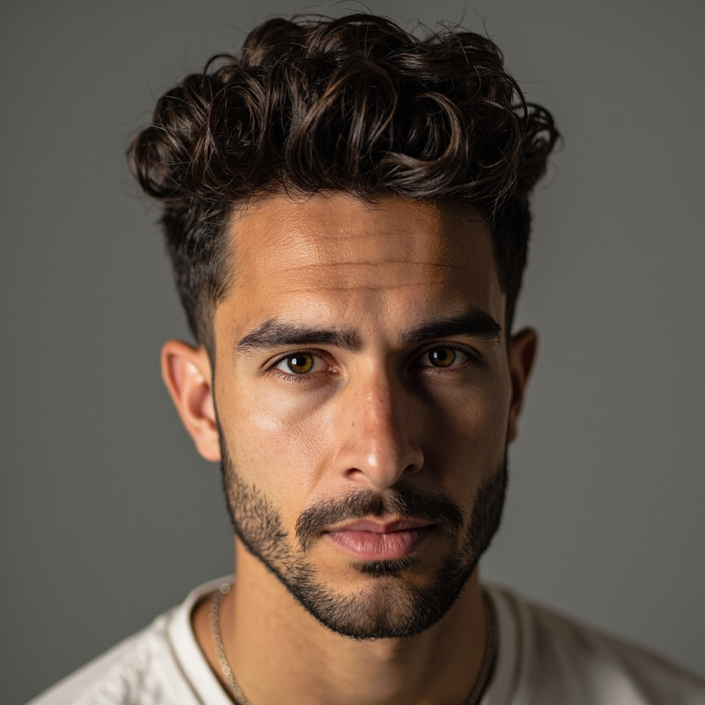 Low Drop Fade Curly Top