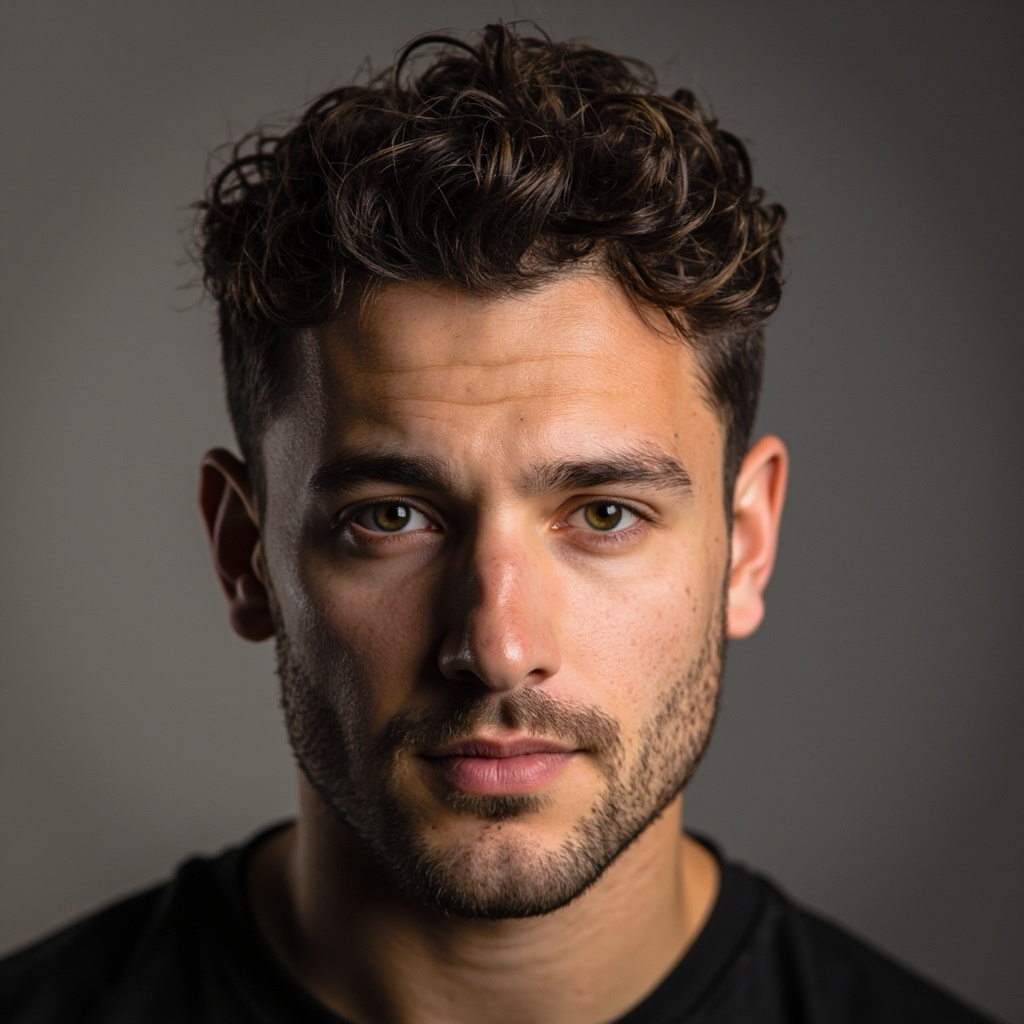 Low Taper Fade Medium Length Curls