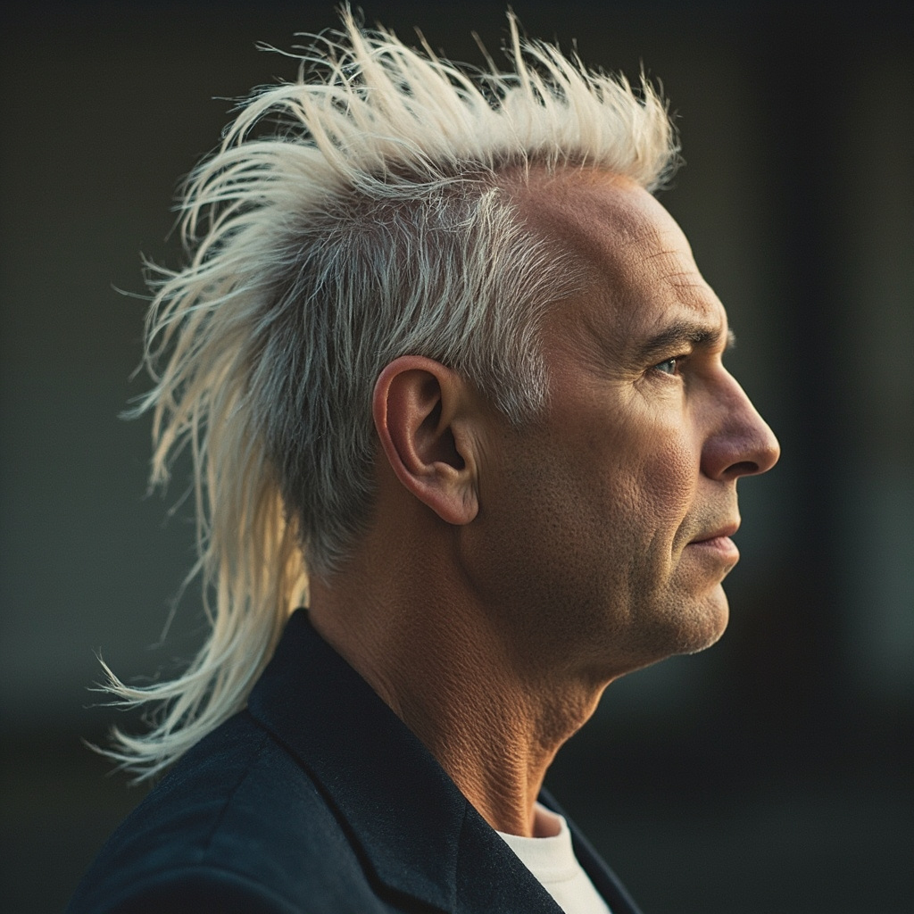 Modern mullet for oblong face - short top and sides but noticeably longer back
