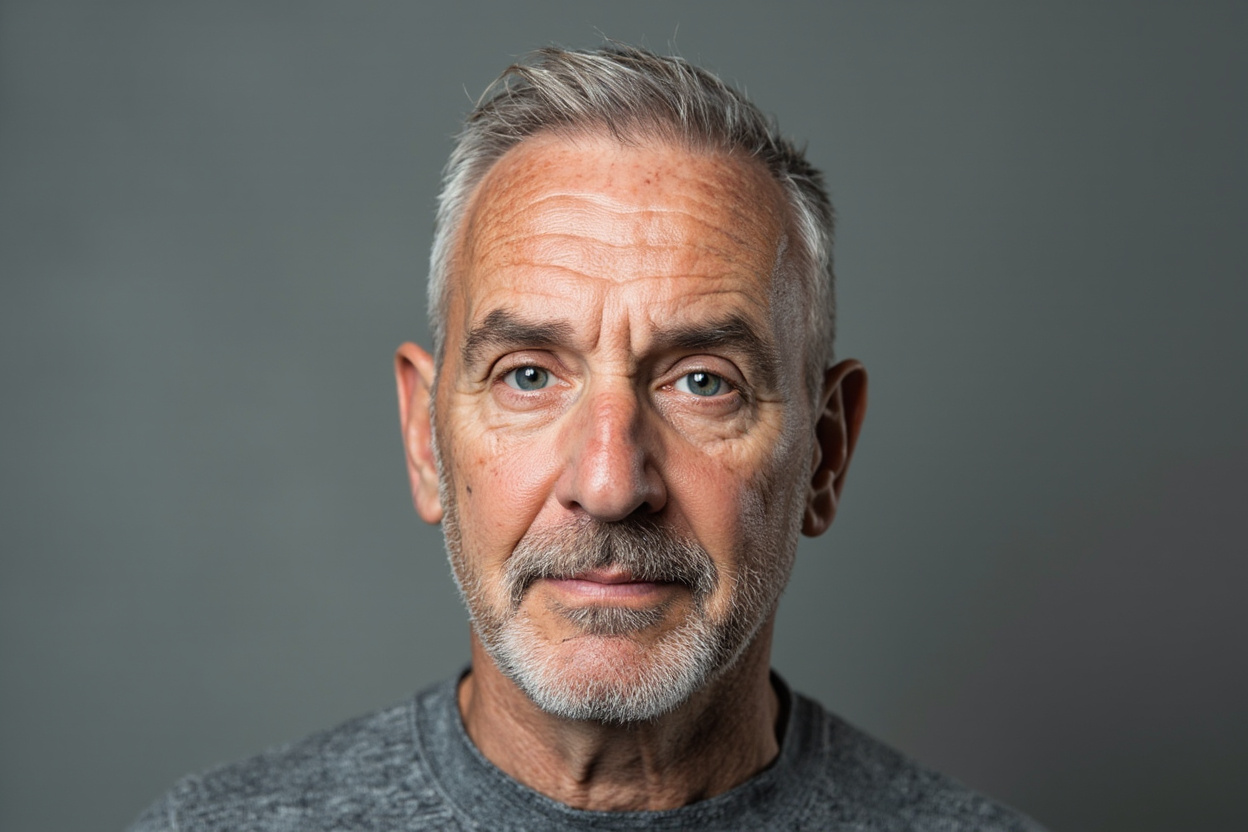 Crew cut for thinning hair on older man
