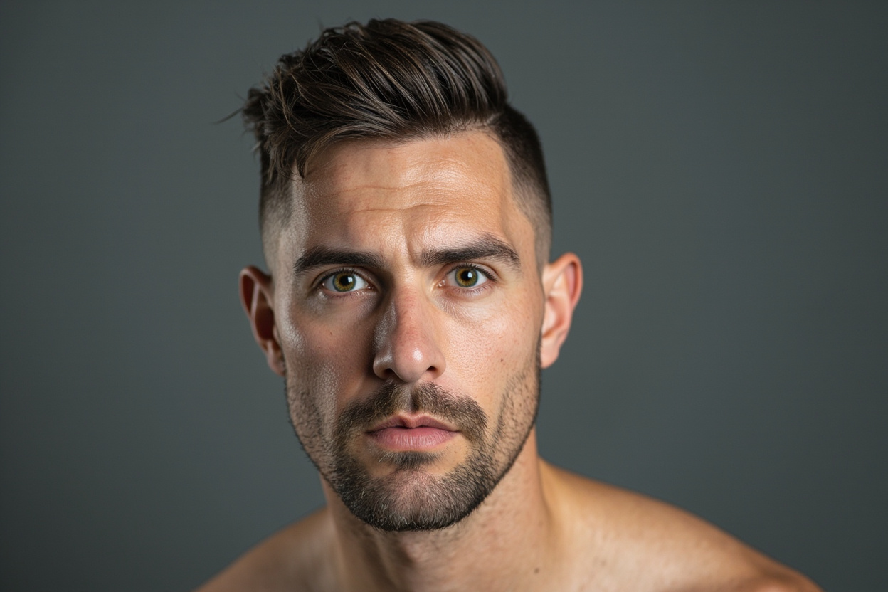 High and tight haircut for men with overall thinning hair