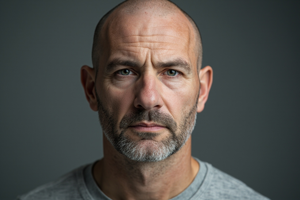 Clean shaved head style for bald men