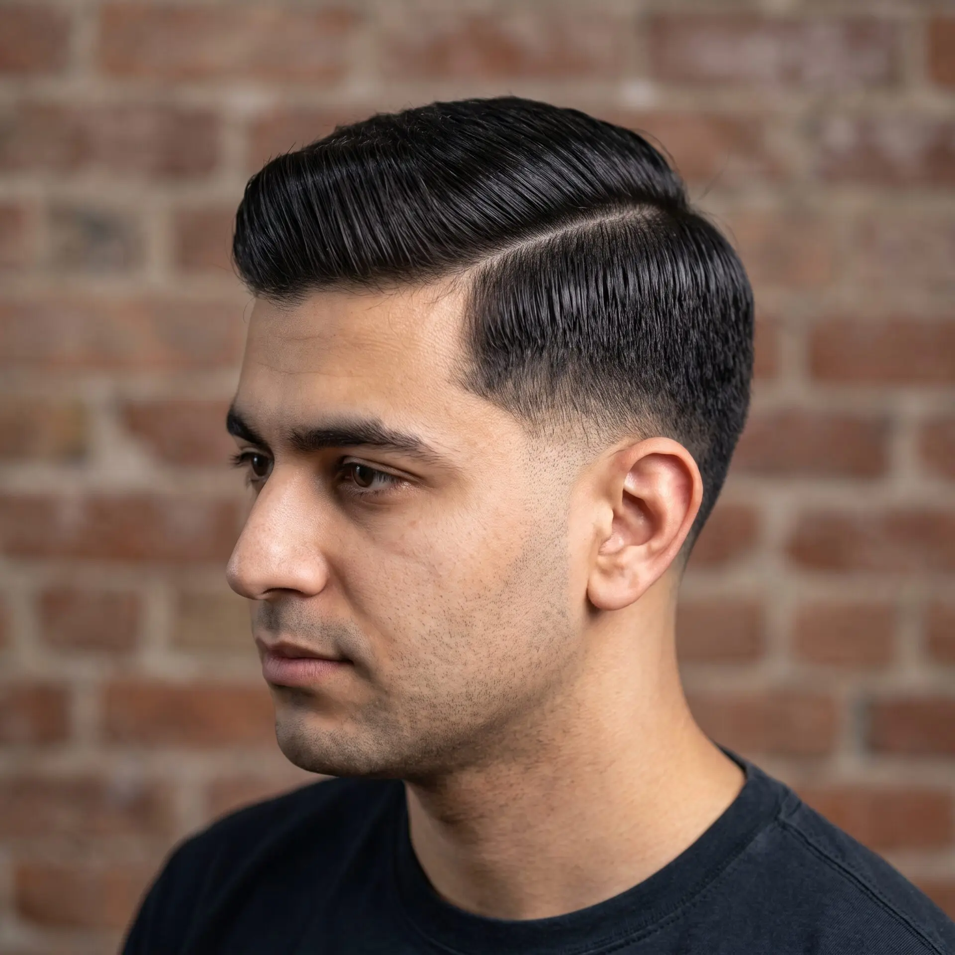 Classic side part hairstyle for rectangle face men