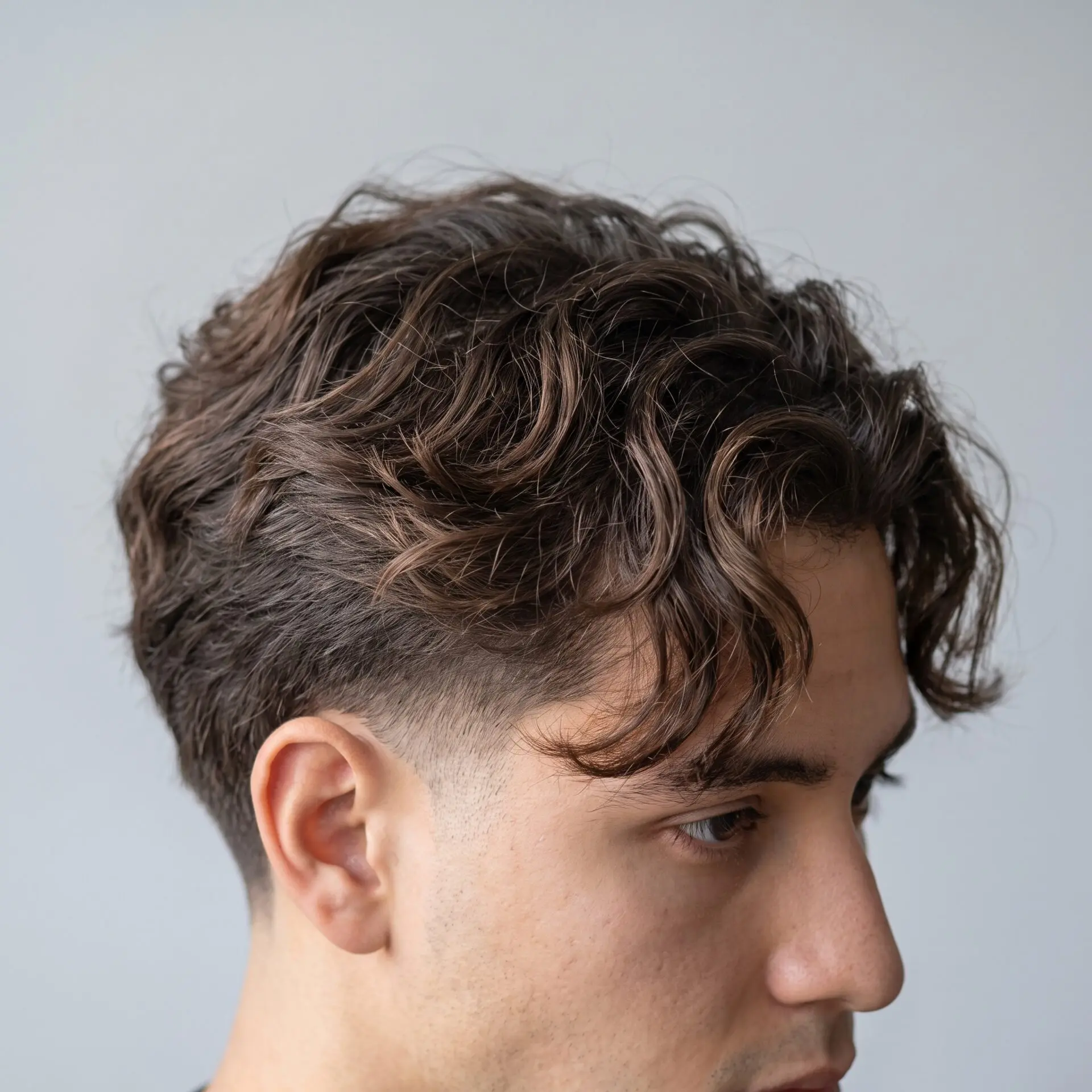 Long layered waves for rectangle face men