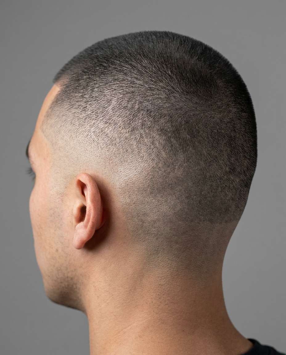 Classic buzz cut rear view