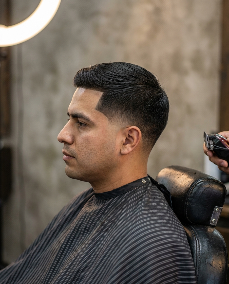 Classic low taper fade haircut