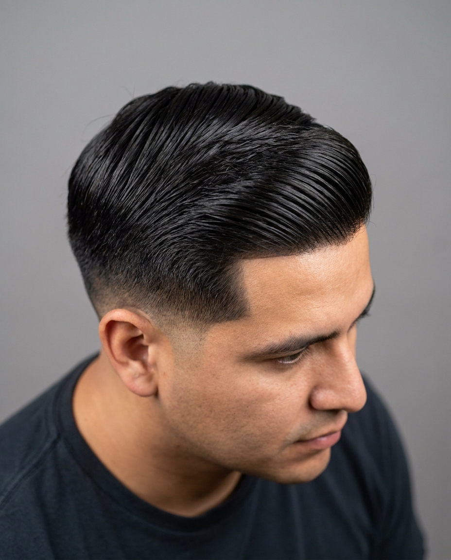 Low taper fade comb over