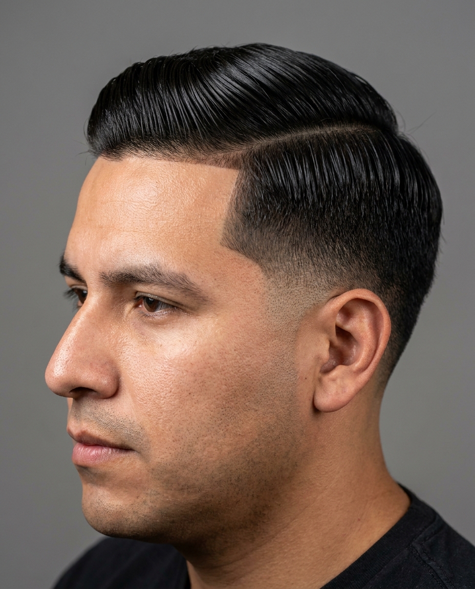 Comb over fade haircut
