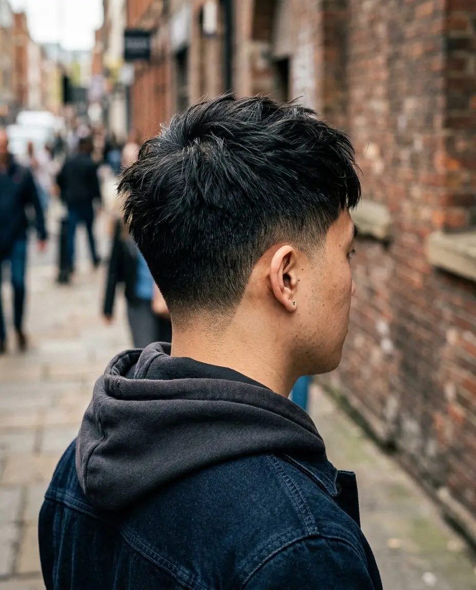 French crop low taper side view