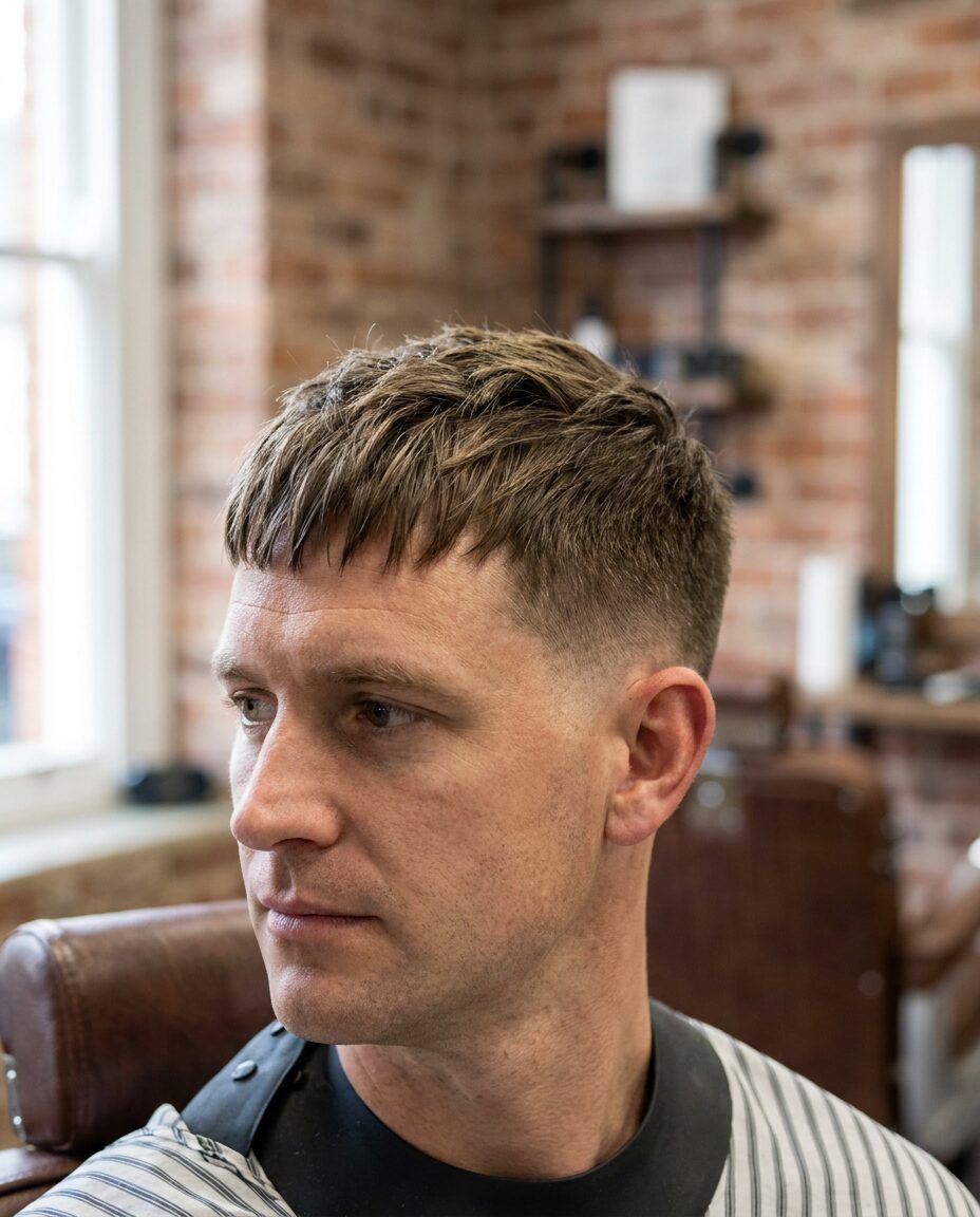 Low taper fade French crop