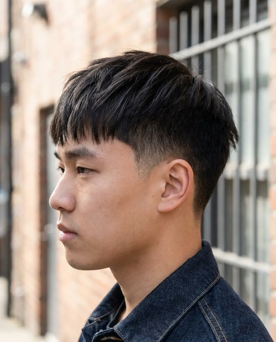 Low taper fade forward swept
