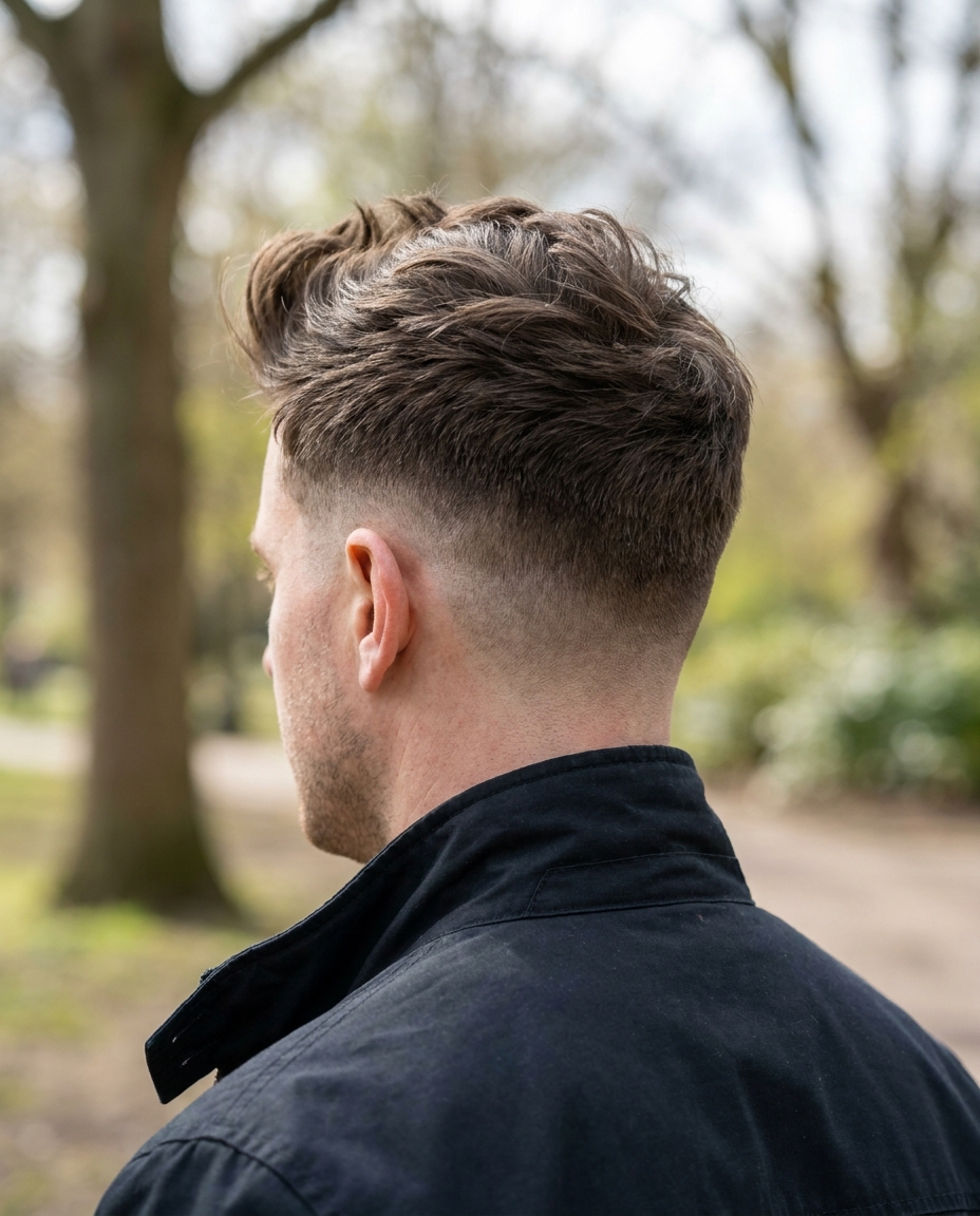 Quiff mid taper back view