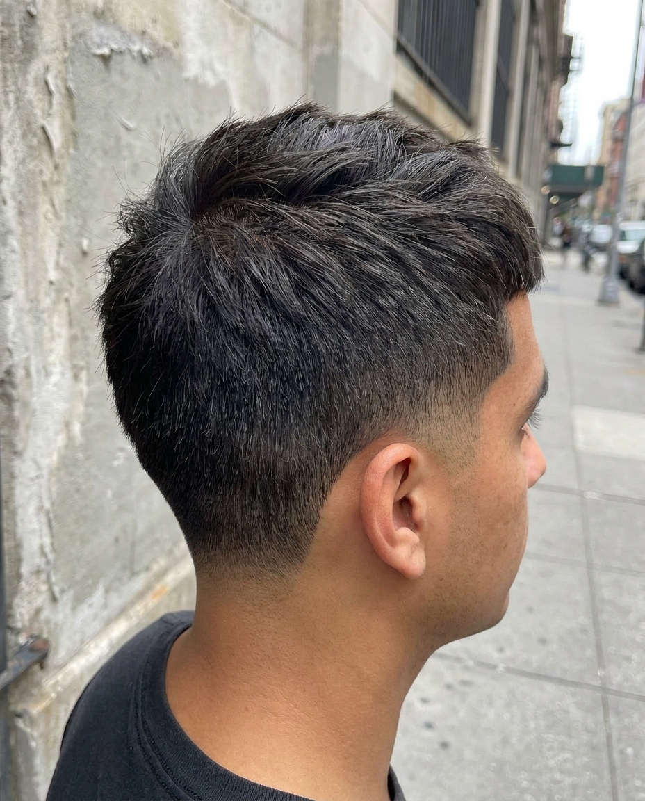 Textured crop back view