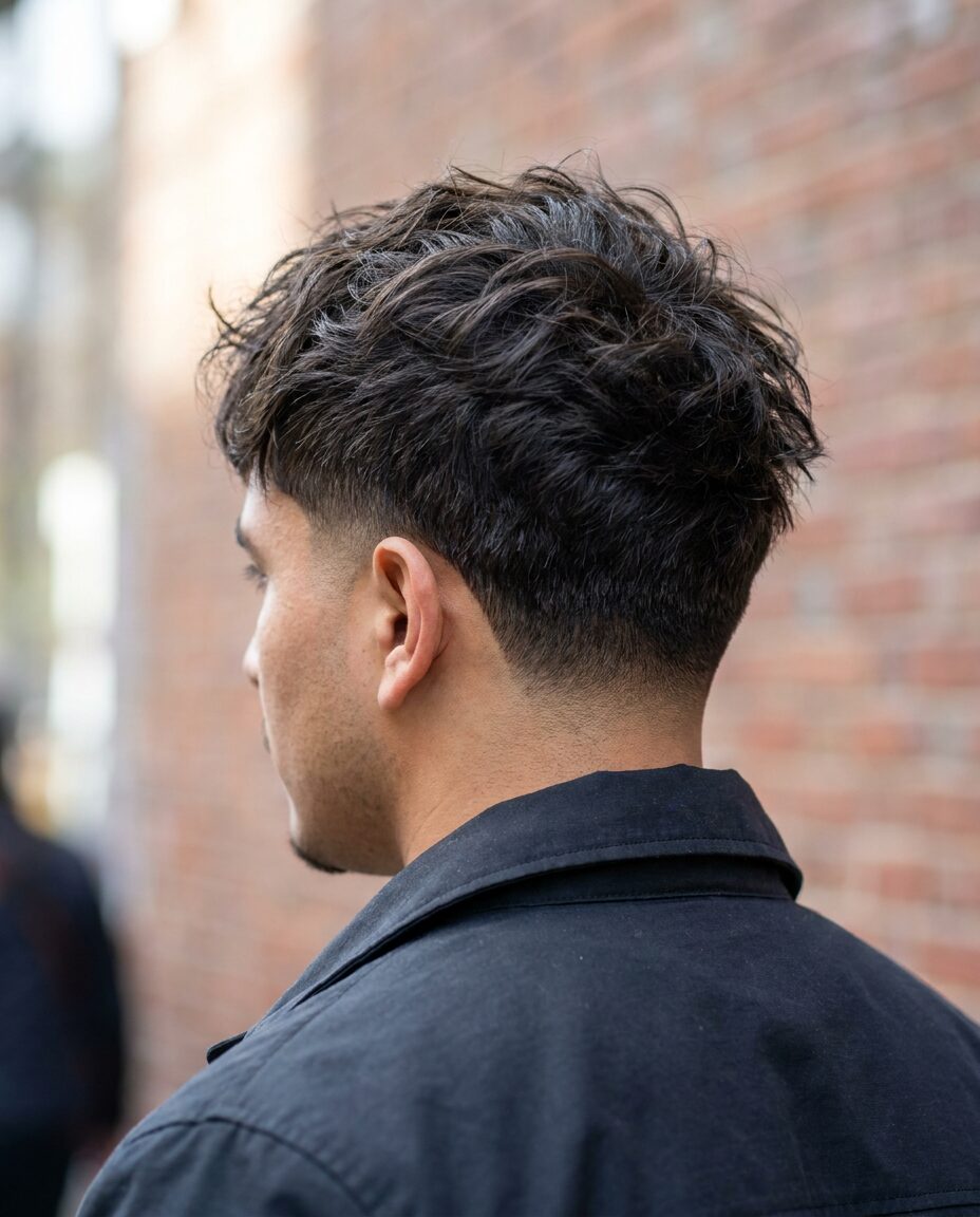 Messy crop side view