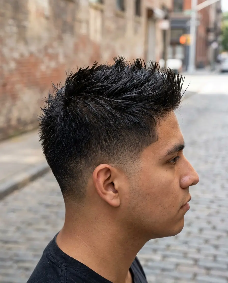 Spiky mid taper back view
