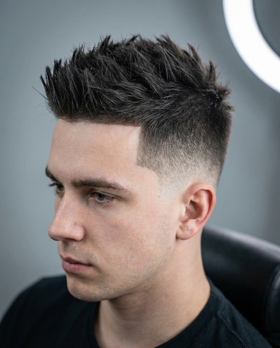 Mid taper fade spiky