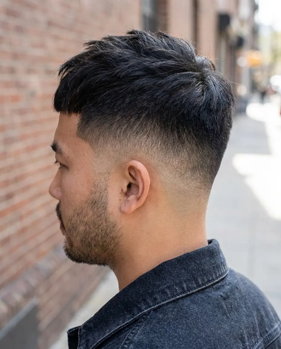 French crop high taper back view