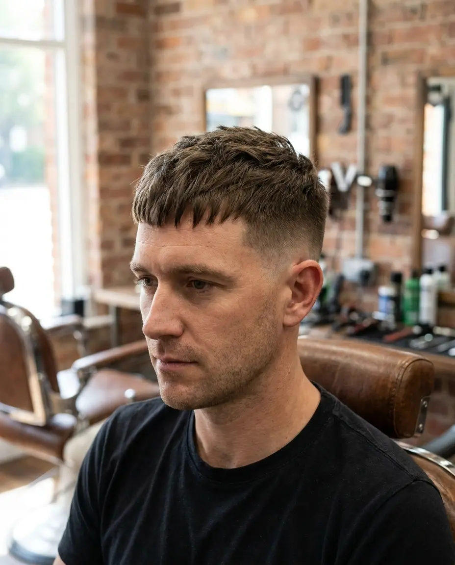 High taper fade French crop