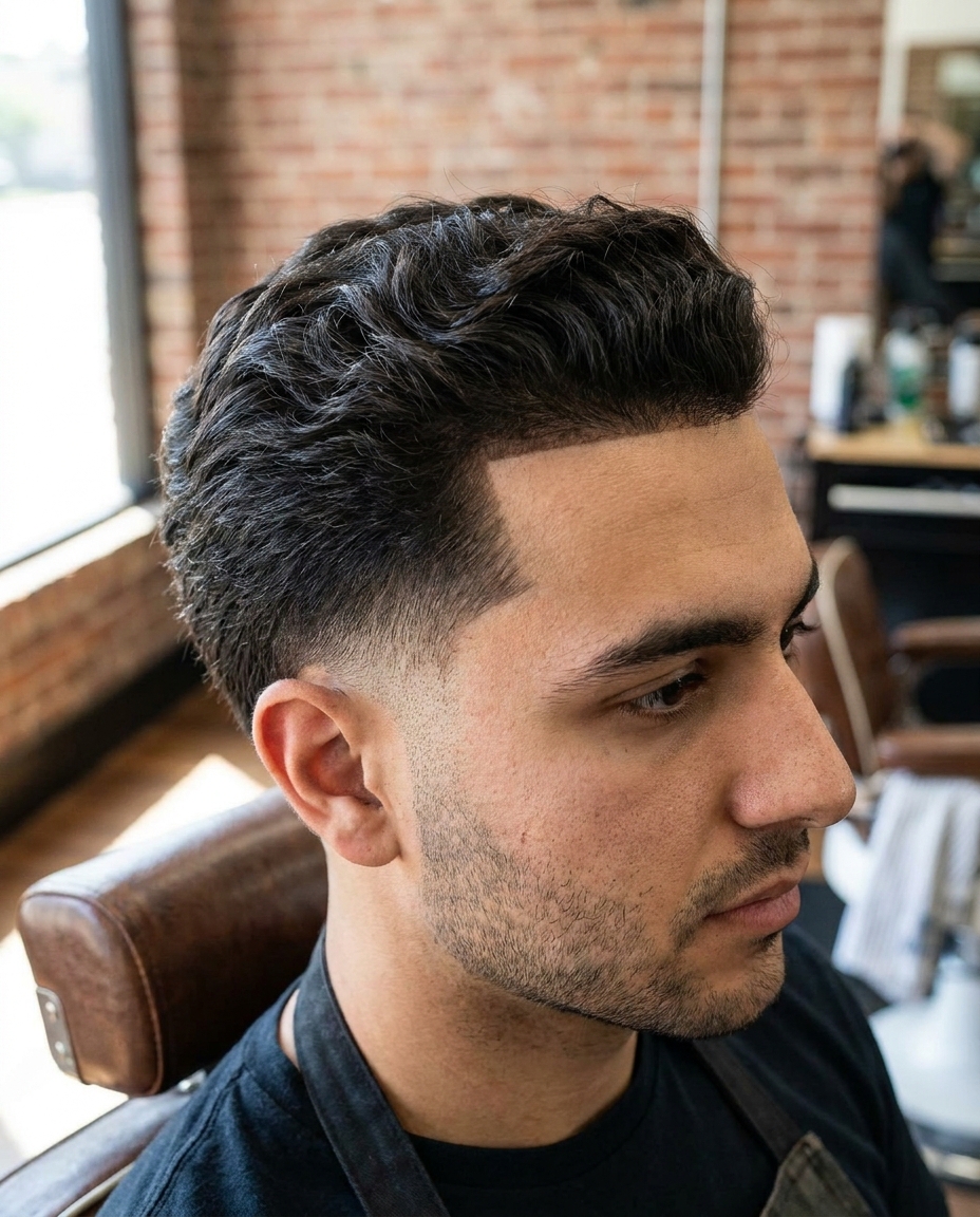 Mid taper fade haircut