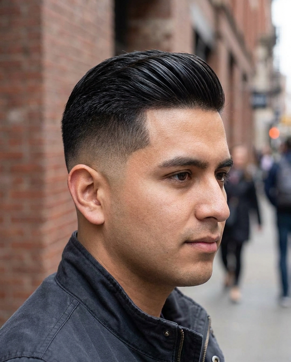 High skin fade side view
