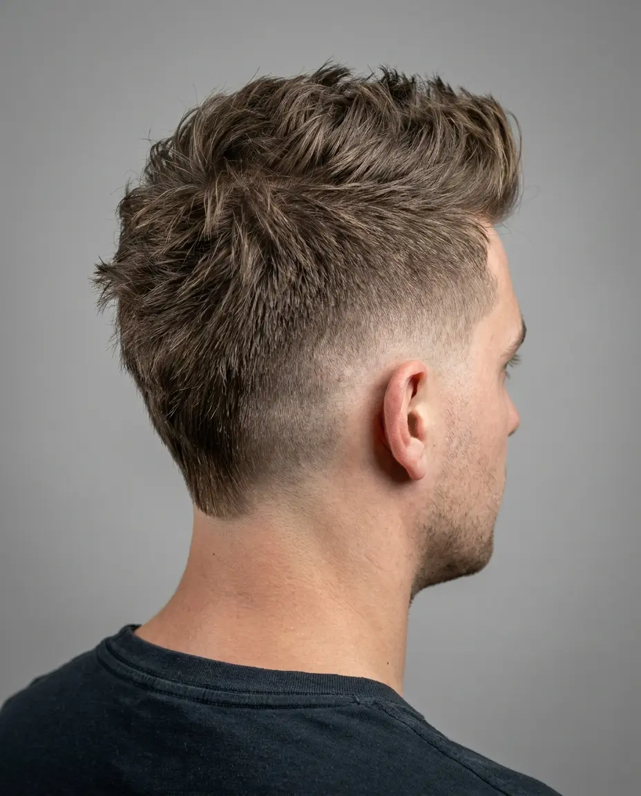 Faux hawk high taper back view