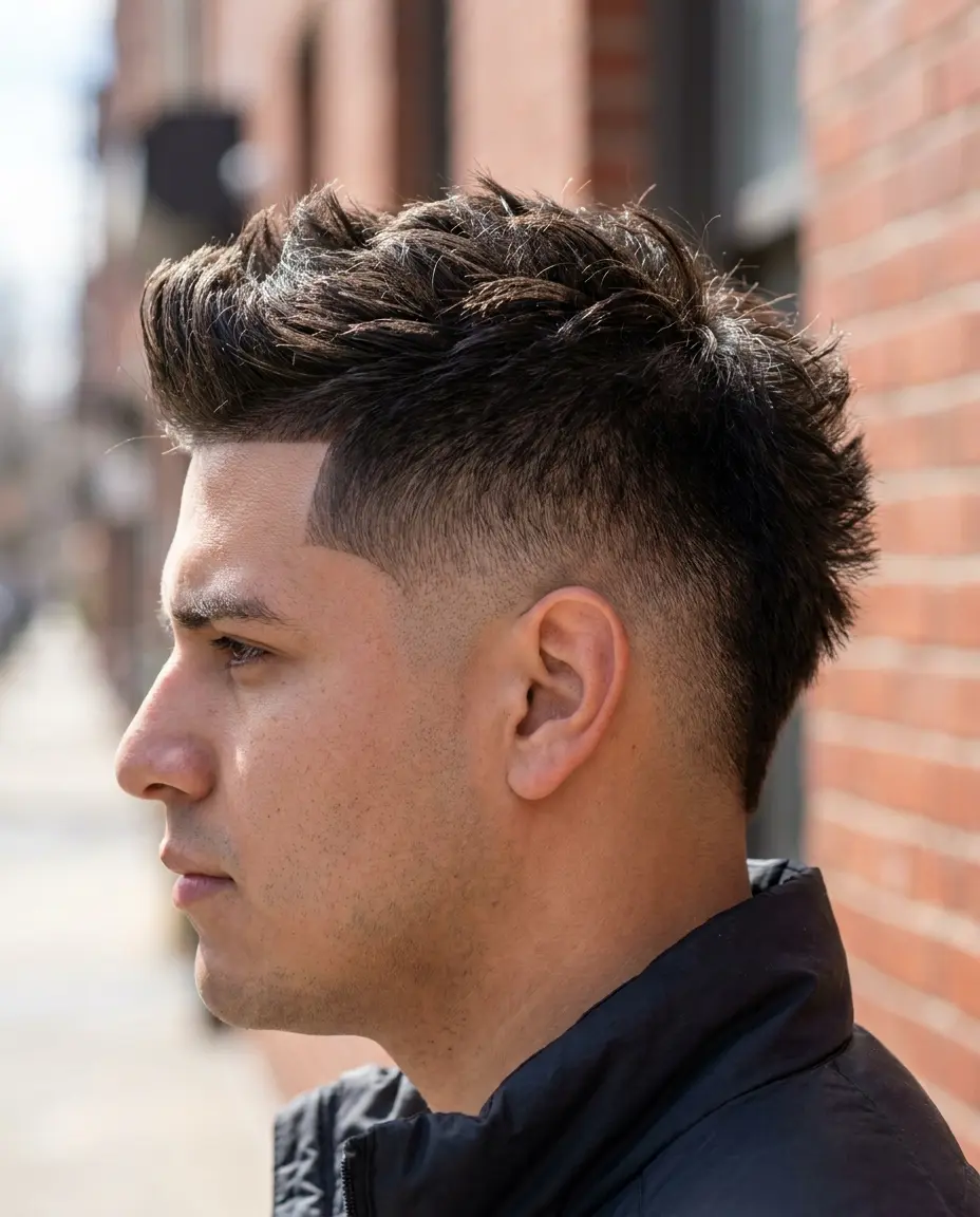 High taper fade faux hawk
