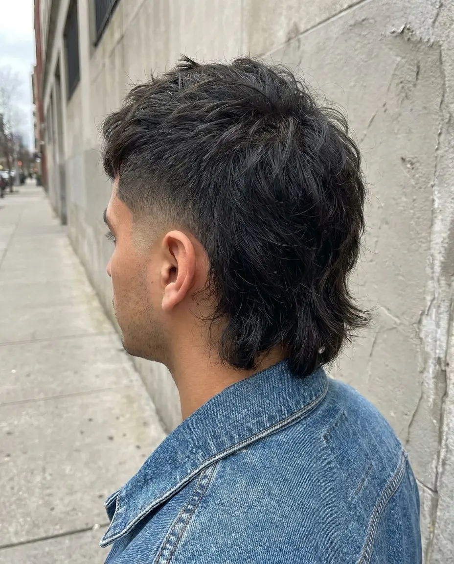Mullet high taper back view