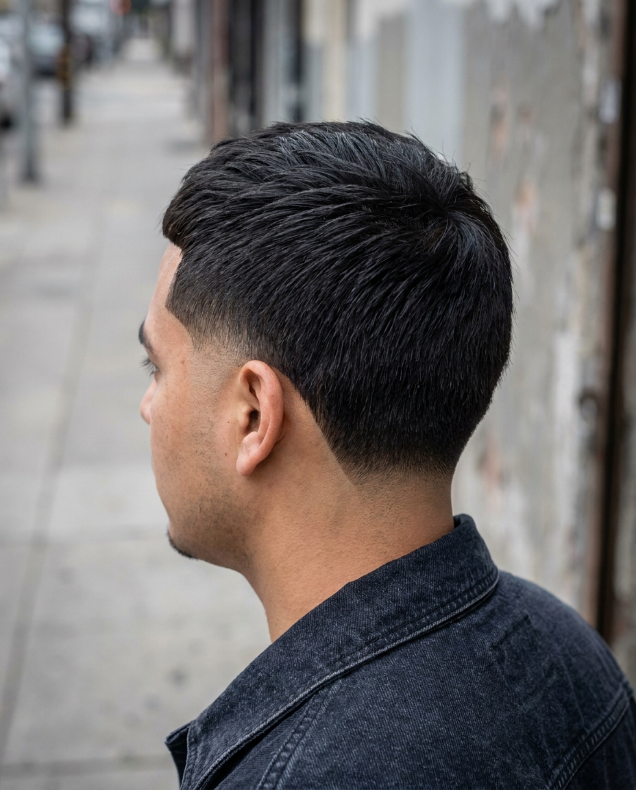 Low taper fade with burst fade