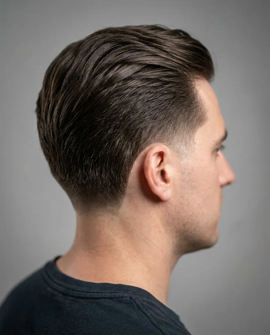 Burst fade low taper back view