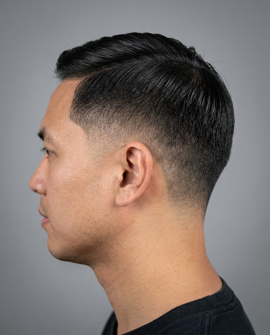 Burst fade back view