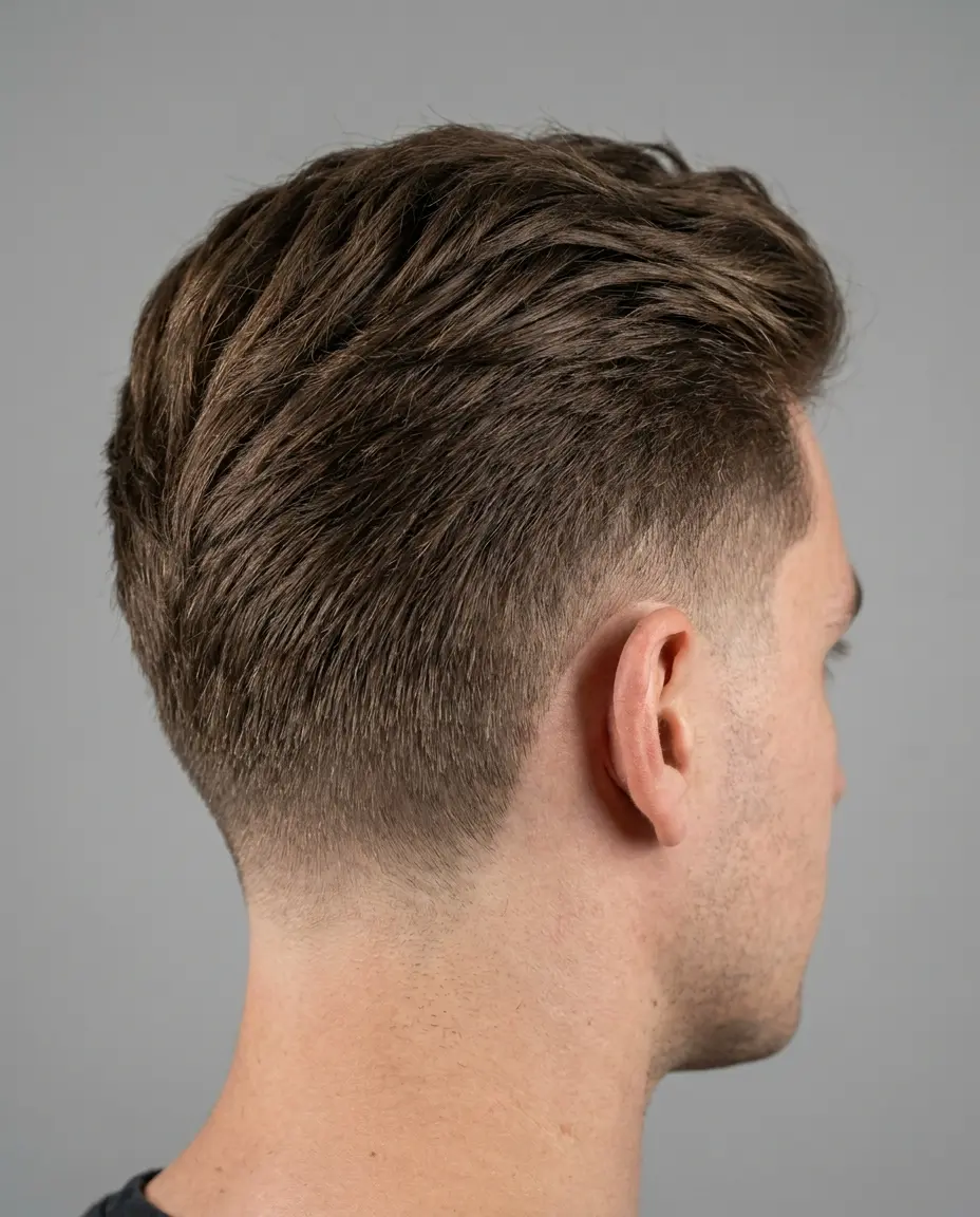 Long hair taper back view