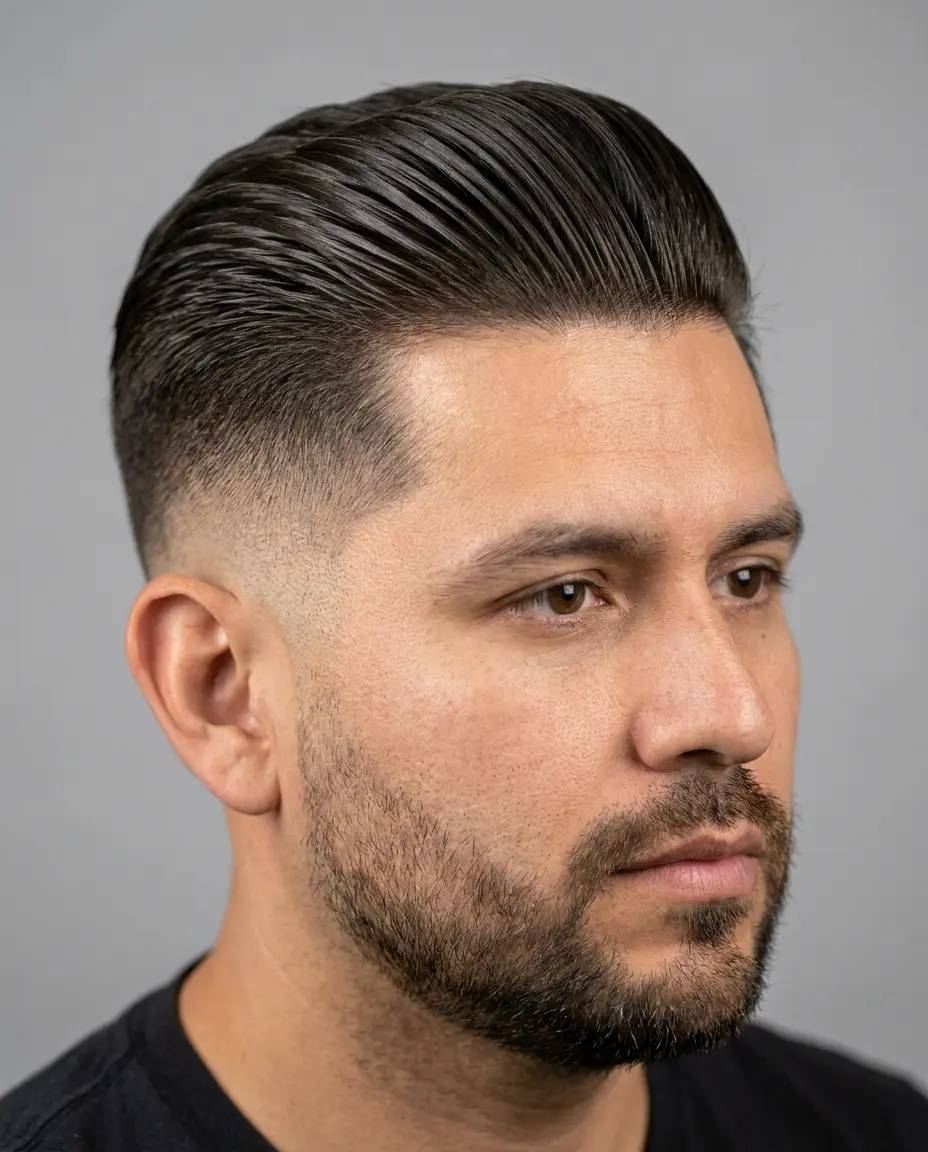Slicked Back Edgar haircut