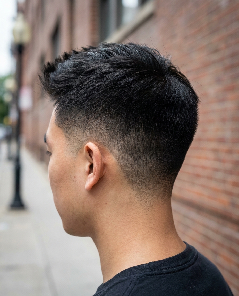 Asian taper back view