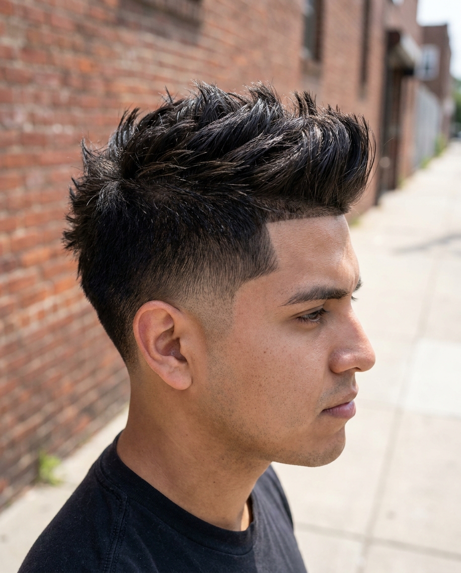 Modern faux hawk haircut