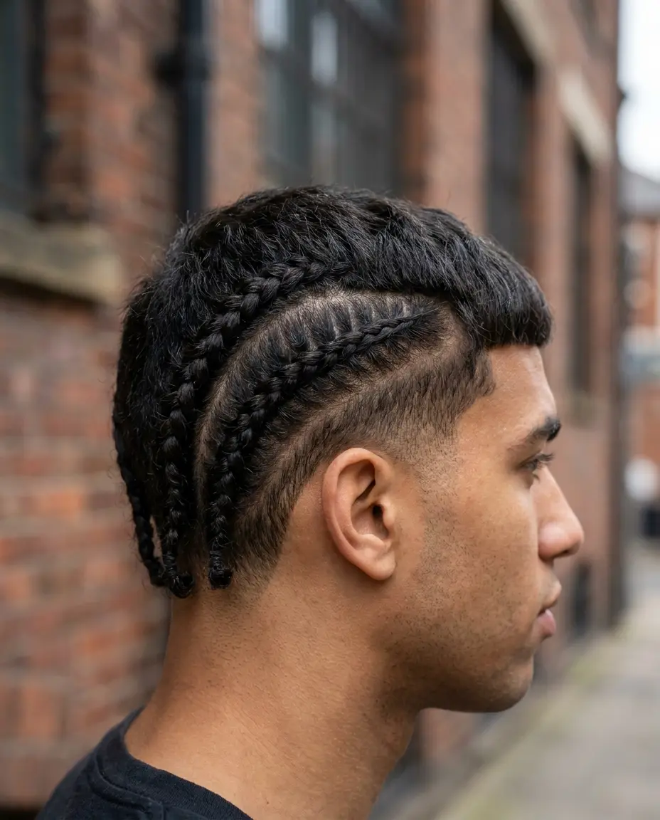 Cornrows taper side view