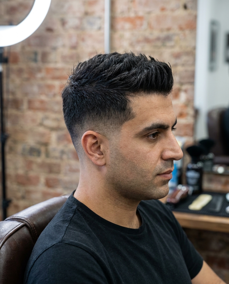 Low taper fade thick hair