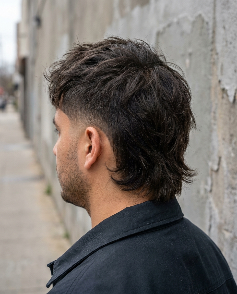Modern mullet back view
