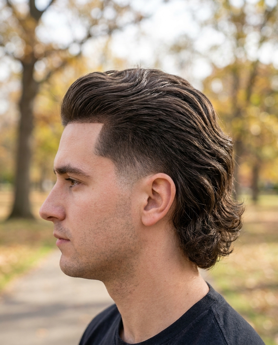 Modern mullet short haircut