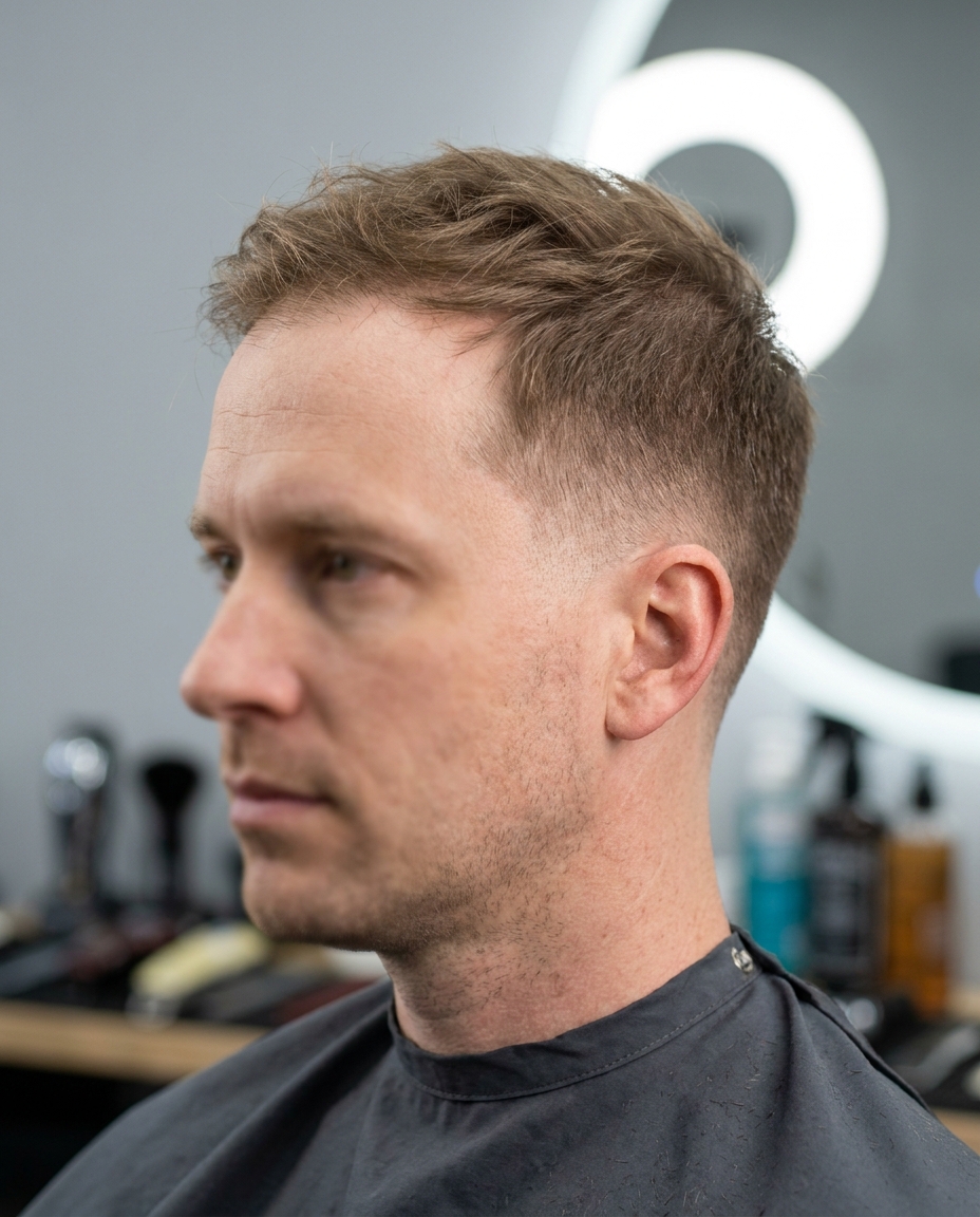 Low taper fade thin hair