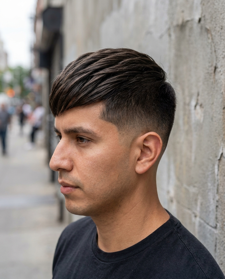Oblong face haircut side view