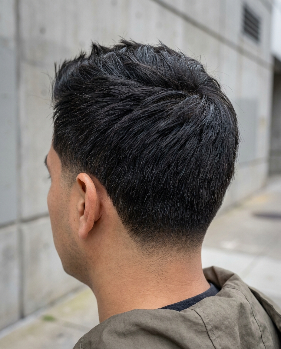 Rectangle face low taper back view