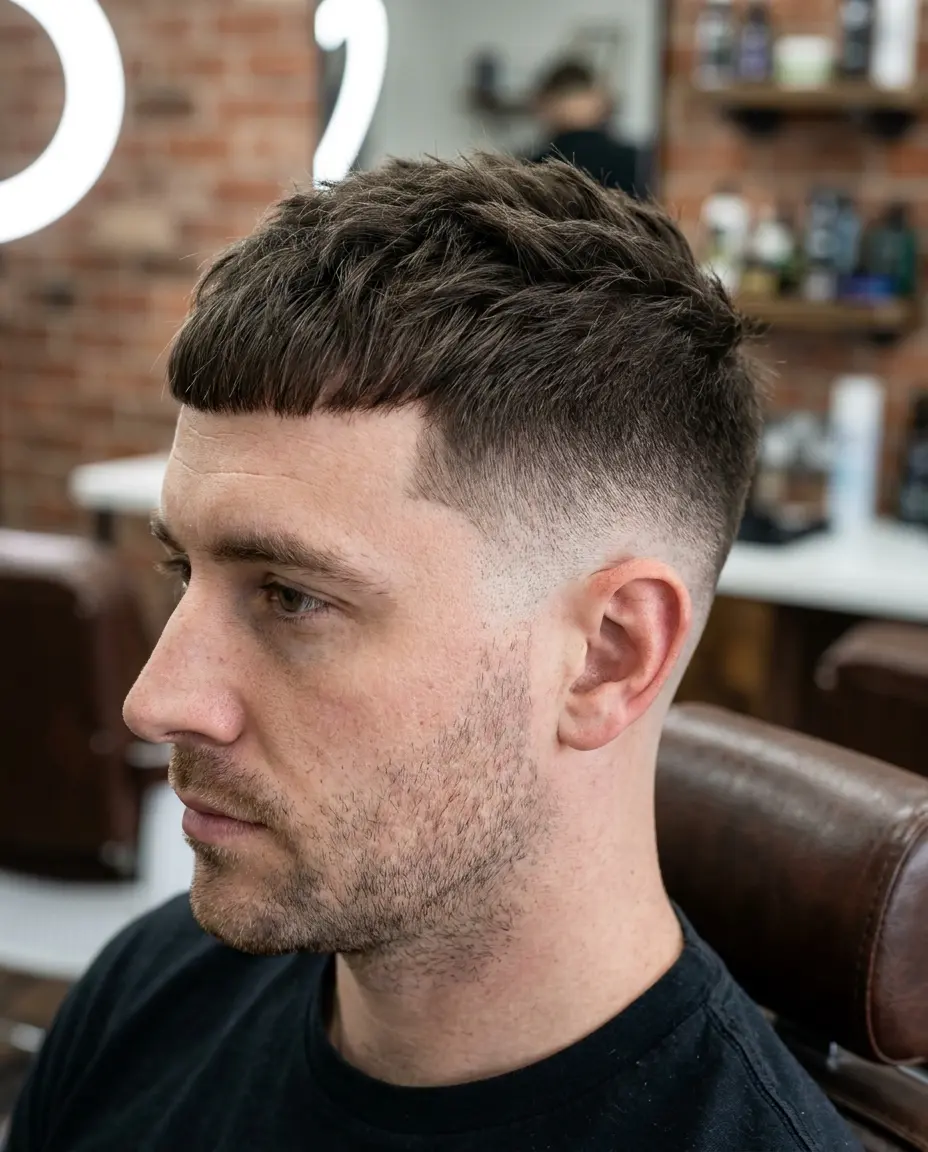 Low taper fade rectangle face
