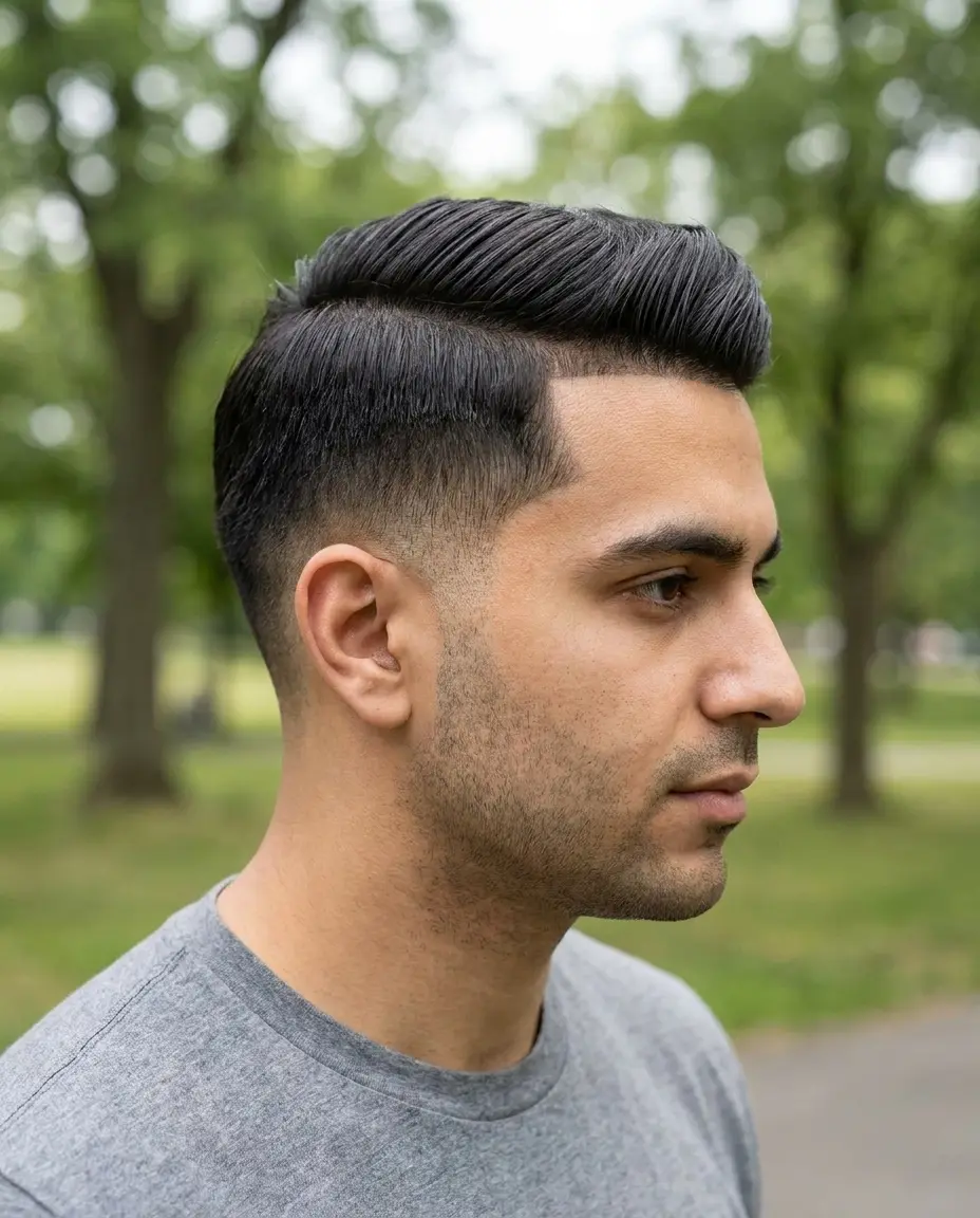 Low taper fade oblong face