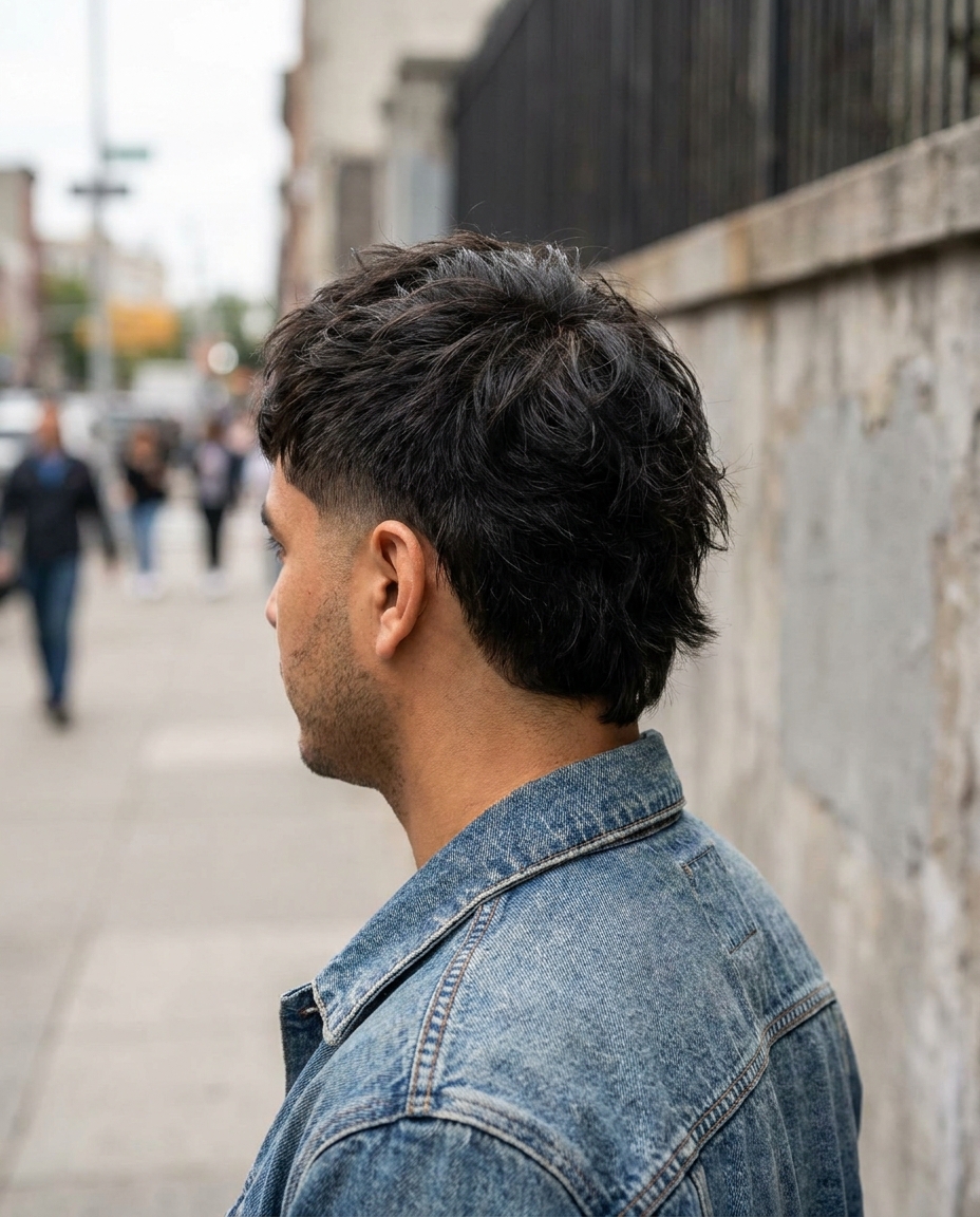 Mullet low taper back view