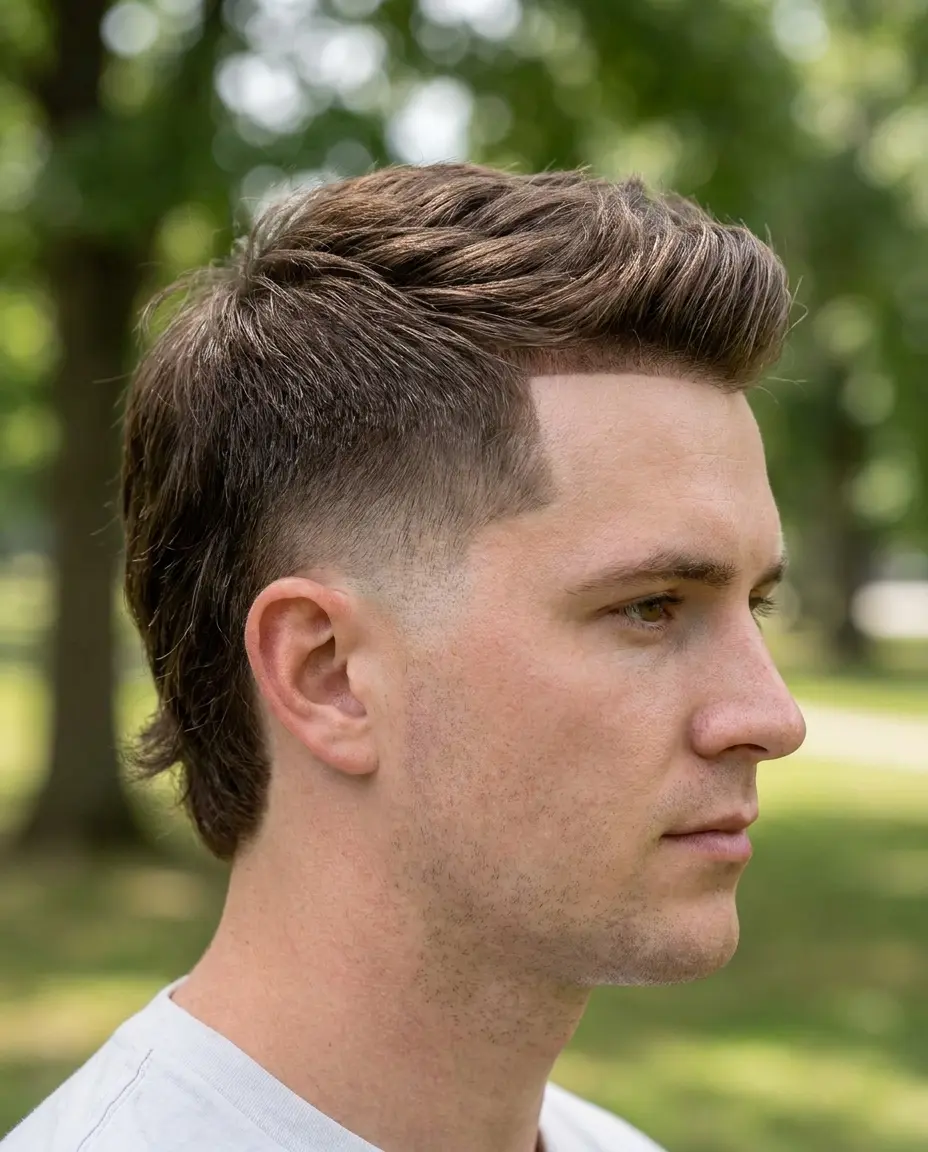Low taper fade mullet