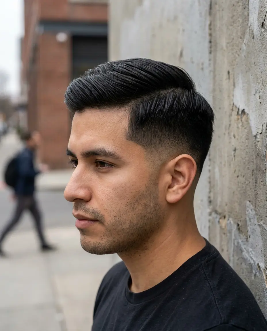 Oblong face taper back view