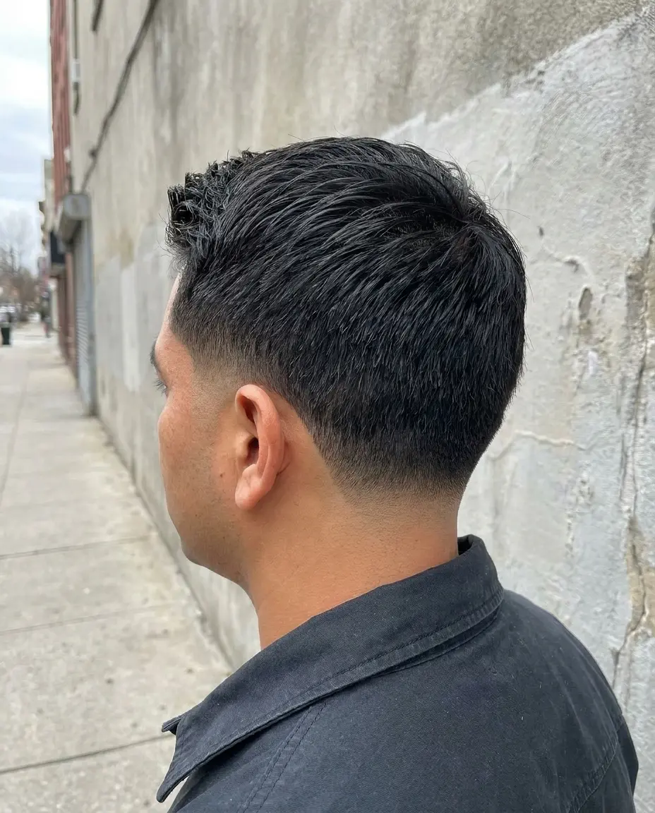 Skin fade low taper back view