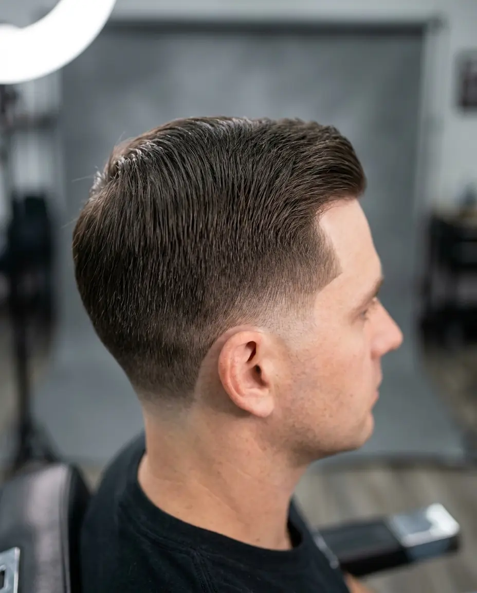 Low taper fade with skin fade