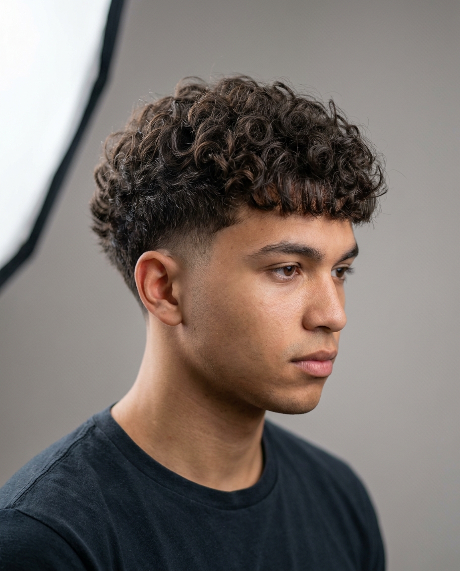 Curly short haircut